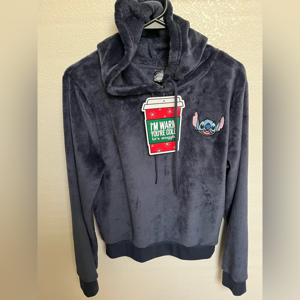 Disney Stitch Fleece Cozy Soft Hoodie. Medium in Juniors, navy dark blue